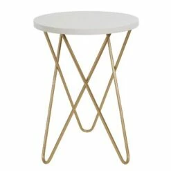Hairpin Leg Side Table with Wood Top - Decor Therapy White/gold 17 Hairpin Leg Side Table with Wood Top - Decor Therapy White/gold -Side Tables Sales unnamed file 1576