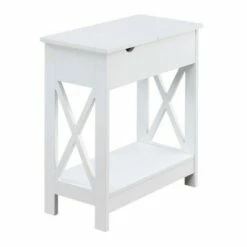 Oxford Flip Top End Table with Charging Station - Breighton Home White -Side Tables Sales unnamed file 1585
