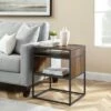 Modern Wood and Metal Side Table with Open Storage - Saracina Home Dark Walnut -Side Tables Sales unnamed file 1586