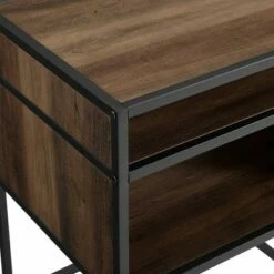 Modern Wood and Metal Side Table with Open Storage - Saracina Home Dark Walnut 13 Modern Wood and Metal Side Table with Open Storage - Saracina Home Dark Walnut -Side Tables Sales unnamed file 1589