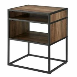 Modern Wood and Metal Side Table with Open Storage - Saracina Home Dark Walnut 17 Modern Wood and Metal Side Table with Open Storage - Saracina Home Dark Walnut -Side Tables Sales unnamed file 1593