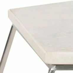 Modern Pentagon Marble Top Side Table Silver - Safavieh -Side Tables Sales unnamed file 1596