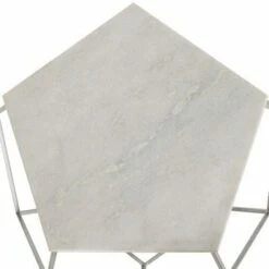 Modern Pentagon Marble Top Side Table Silver - Safavieh -Side Tables Sales unnamed file 1597