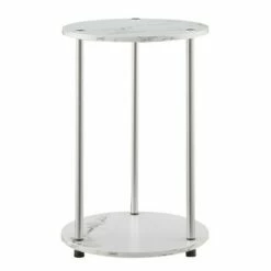 No Tools 2 Tier Round End Table - Breighton Home Faux White Marble/chrome -Side Tables Sales unnamed file 1604