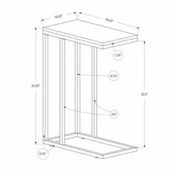 Monarch Specialties Contemporary Home Decor Furniture Accent Rectangular Side End Table Nightstand, Dark Brown Wood with Black Legs -Side Tables Sales unnamed file 1634
