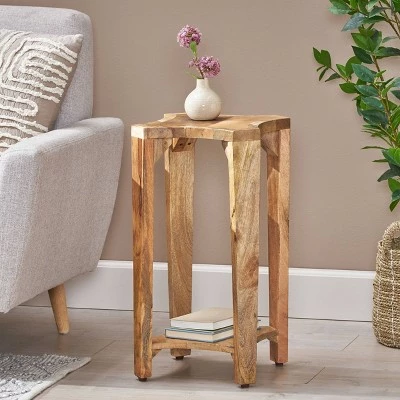 Gilliland Handcrafted Boho Mango Wood Side Table Natural - Christopher Knight Home 3 Gilliland Handcrafted Boho Mango Wood Side Table Natural - Christopher Knight Home