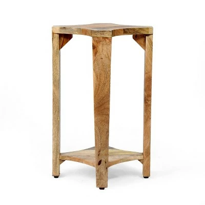 Gilliland Handcrafted Boho Mango Wood Side Table Natural - Christopher Knight Home 4 Gilliland Handcrafted Boho Mango Wood Side Table Natural - Christopher Knight Home - Image 2
