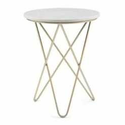 18" Rivley Accent Table White/Gold - WyndenHall -Side Tables Sales unnamed file 1667