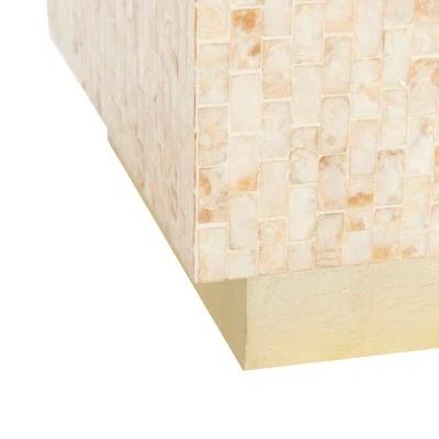 Juno Rect Mosaic Side Table Beige/Gold - Safavieh 6 Juno Rect Mosaic Side Table Beige/Gold - Safavieh - Image 4