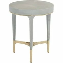 55 Downing Street Modern Wood Gold Metal Round Accent Side End Table 19 3/4" Wide Gray Texture for Living Room Home House Entryway -Side Tables Sales unnamed file 1706