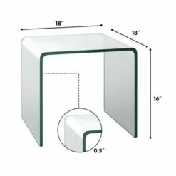 Costway Tempered Glass End Table Transparent Sofa Side Accent Table Living Room