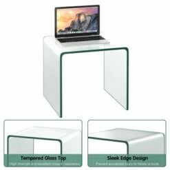 Costway Tempered Glass End Table Transparent Sofa Side Accent Table Living Room -Side Tables Sales unnamed file 1713