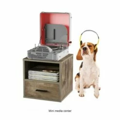 End Table - Stackable Contemporary Minimalist Modular Cube Accent Table with Drawer for Bedroom, Living Room or Office by Hastings Home (Gray) -Side Tables Sales unnamed file 1733