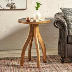 Prieur Boho Accent Table Brown - Christopher Knight Home