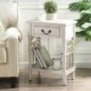 1 Drawer Side Table Distressed White - Stylecraft