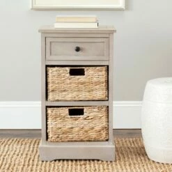 Aziel Side Table - Safavieh White Washed