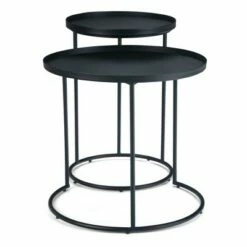 2pc 24" Lipton Metal Nesting Table Black - WyndenHall -Side Tables Sales unnamed file 179