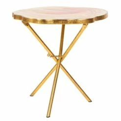 Giselle Faux Agate Side Table Multi Orange/Gold - Safavieh -Side Tables Sales unnamed file 1843