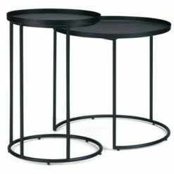2pc 24" Lipton Metal Nesting Table Black - WyndenHall -Side Tables Sales unnamed file 185