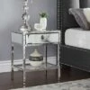 Ansley Mirrored Nailhead Stainless Steel End Table Chrome - Inspire Q -Side Tables Sales unnamed file 1859