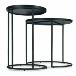 2pc 24" Lipton Metal Nesting Table Black - WyndenHall -Side Tables Sales unnamed file 186