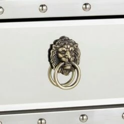 Ansley Mirrored Nailhead Stainless Steel End Table Chrome - Inspire Q -Side Tables Sales unnamed file 1863