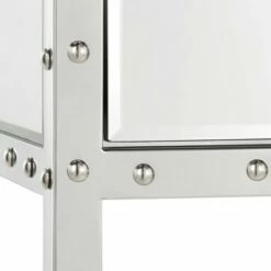 Ansley Mirrored Nailhead Stainless Steel End Table Chrome - Inspire Q -Side Tables Sales unnamed file 1864