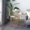 Olivia & May Set of 3 Glam Mirrored Accent Tables Gold - Olivia & May