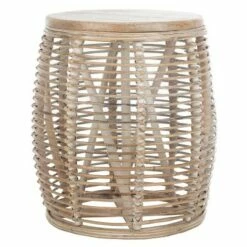 Maui Rattan Drum Stool Table - Safavieh Gray/white Wash -Side Tables Sales unnamed file 1870