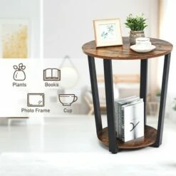 Costway Industrial End Table Metal Frame w/ Storage Shelf -Side Tables Sales unnamed file 1876