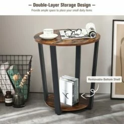 Costway Industrial End Table Metal Frame w/ Storage Shelf -Side Tables Sales unnamed file 1877