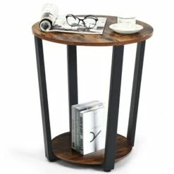 Costway Industrial End Table Metal Frame w/ Storage Shelf -Side Tables Sales unnamed file 1880
