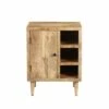 Transitional Mango Wood Side Table with Open Cubbies and Door Storage Brown - The Urban Port 1 Transitional Mango Wood Side Table with Open Cubbies and Door Storage Brown - The Urban Port -Side Tables Sales unnamed file 1885