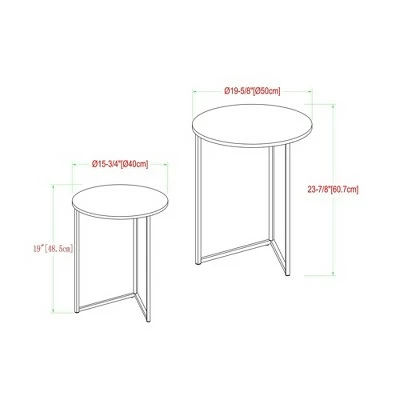 2pc Glam V Leg Nesting Side Tables - Saracina Home White Faux Marble/gold 7 2pc Glam V Leg Nesting Side Tables - Saracina Home White Faux Marble/gold - Image 5