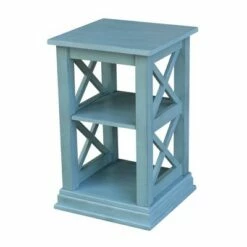 Hampton Accent Table with Shelves - International Concepts Washed Gray/taupe -Side Tables Sales unnamed file 1917