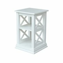 Hampton Accent Table with Shelves - International Concepts Washed Gray/taupe -Side Tables Sales unnamed file 1919