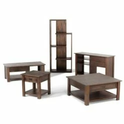 22" Garret End Table - WyndenHall Distressed Charcoal Brown -Side Tables Sales unnamed file 1936