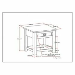 22" Garret End Table - WyndenHall Distressed Charcoal Brown -Side Tables Sales unnamed file 1937