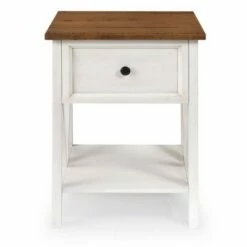 Modern Farmhouse Single Drawer End Table - Saracina Home Gray/white Wash -Side Tables Sales unnamed file 1948
