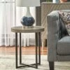 Era Round Contemporary End Table Gray/Black  - Buylateral -Side Tables Sales unnamed file 1949