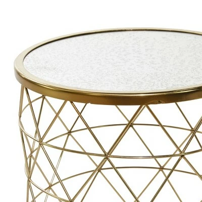 Olivia & May Set of 2 Contemporary Metal Accent Tables Gold - Olivia & May 4 Olivia & May Set of 2 Contemporary Metal Accent Tables Gold - Olivia & May - Image 2