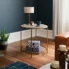 International Lux Wood and Metal Side Table Deco Stone - Sauder -Side Tables Sales unnamed file 1967