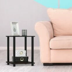 Furinno Furniture Simplistic Wooden Sturdy Square Flat Top Indoor Home Decor End Tables for Bedrooms and Living Rooms, Walnut (2 Pack) -Side Tables Sales unnamed file 2