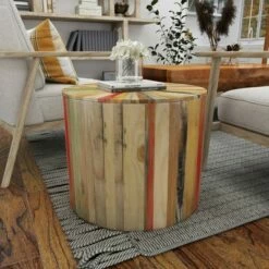 Olivia & May Rustic Reclaimed Wood Accent Table Brown - Olivia & May -Side Tables Sales unnamed file 2029