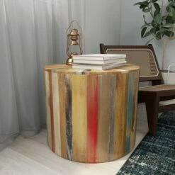 Olivia & May Rustic Reclaimed Wood Accent Table Brown - Olivia & May -Side Tables Sales unnamed file 2031