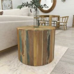 Olivia & May Rustic Reclaimed Wood Accent Table Brown - Olivia & May -Side Tables Sales unnamed file 2032