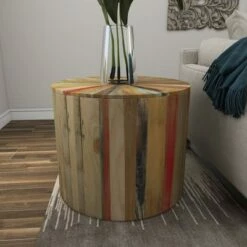 Olivia & May Rustic Reclaimed Wood Accent Table Brown - Olivia & May -Side Tables Sales unnamed file 2033