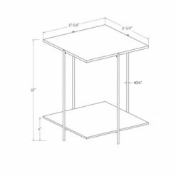 20" Dual Shelf Glam Square Side Cocktail Table Faux White Marble/Dark Walnut - Saracina Home -Side Tables Sales unnamed file 2049