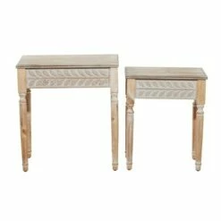 Olivia & May Set of 2 Farmhouse Wood Accent Tables Brown - Olivia & May 7 Olivia & May Set of 2 Farmhouse Wood Accent Tables Brown - Olivia & May -Side Tables Sales unnamed file 207