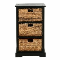 Halle 3 Wicker Basket Storage Side Table - Safavieh Vintage Gray -Side Tables Sales unnamed file 2074